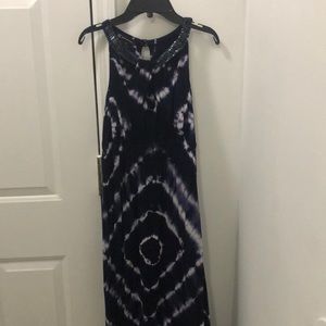 Blue and white tie dye dress